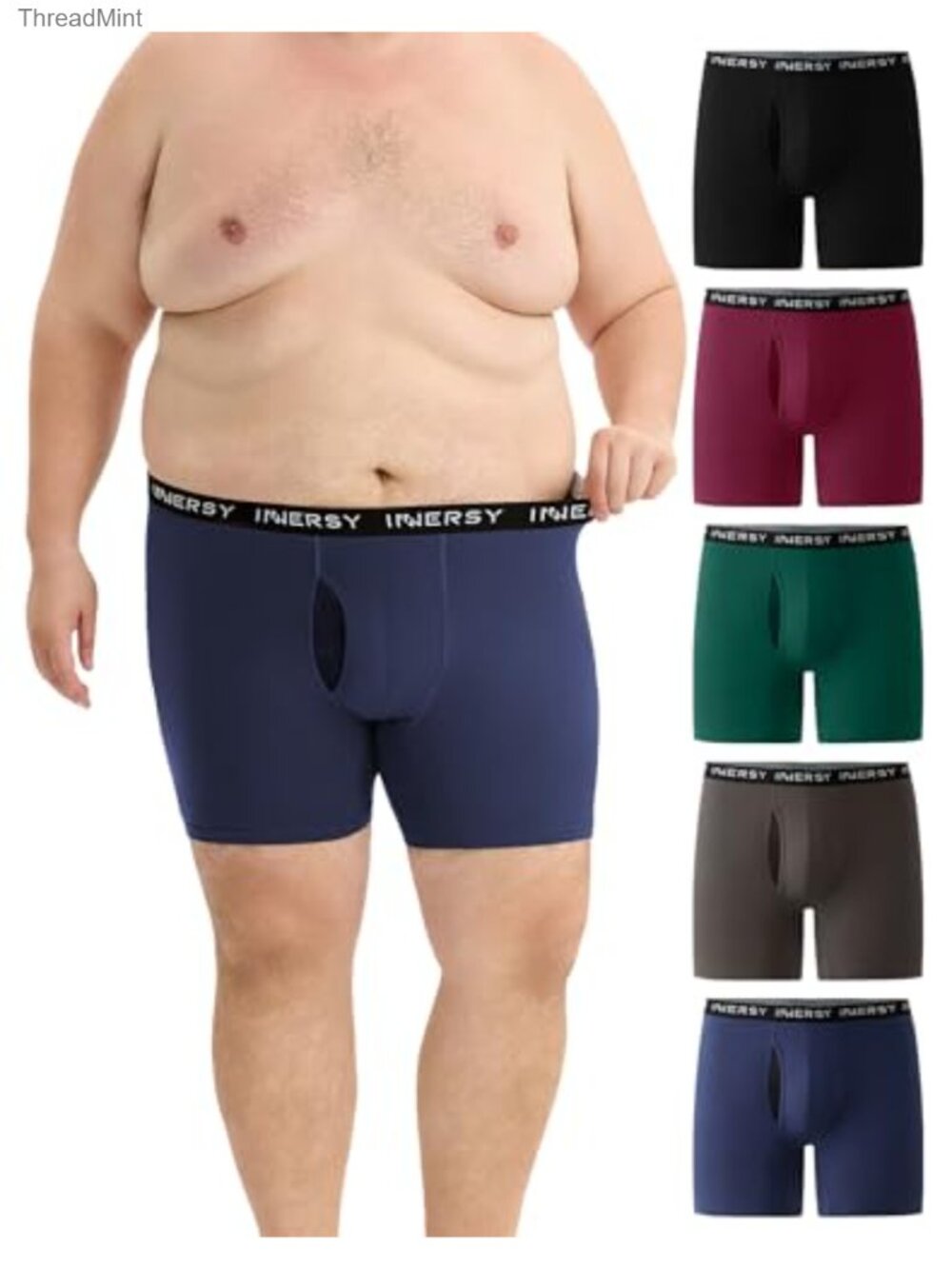 Big and Tall Boxer Briefs Cotton Blend Moisture Wicking Underwear 5-Pack
